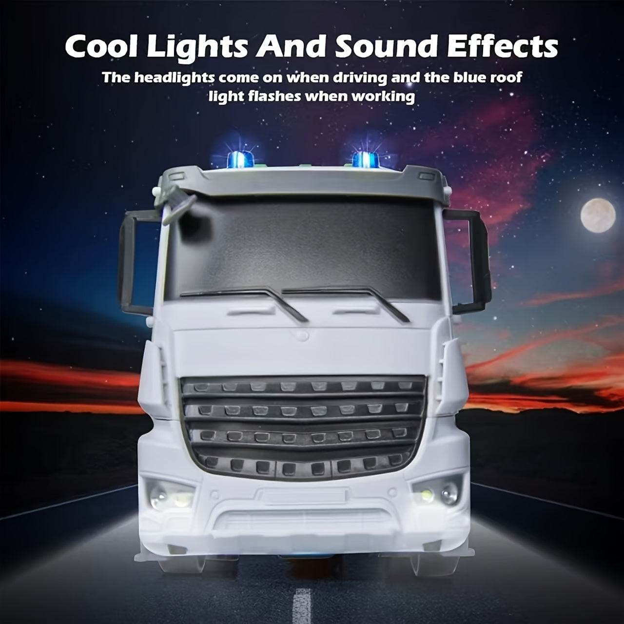 EcoTruck RC Camion della Spazzatura - Veicolo Giocattolo Realistico con Luce e Suono