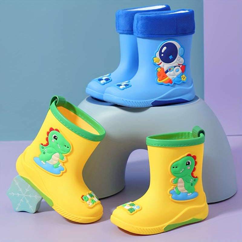 Stivali da pioggia per bambini con Cartone Esploratore Spaziale – Caldi e Impermeabili per l'Inverno