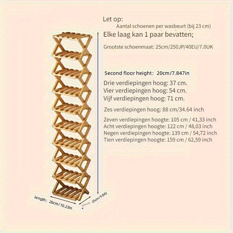 Scarpiera Funzionale in Bambù – Compatta e Flessibile per Piccole Stanze