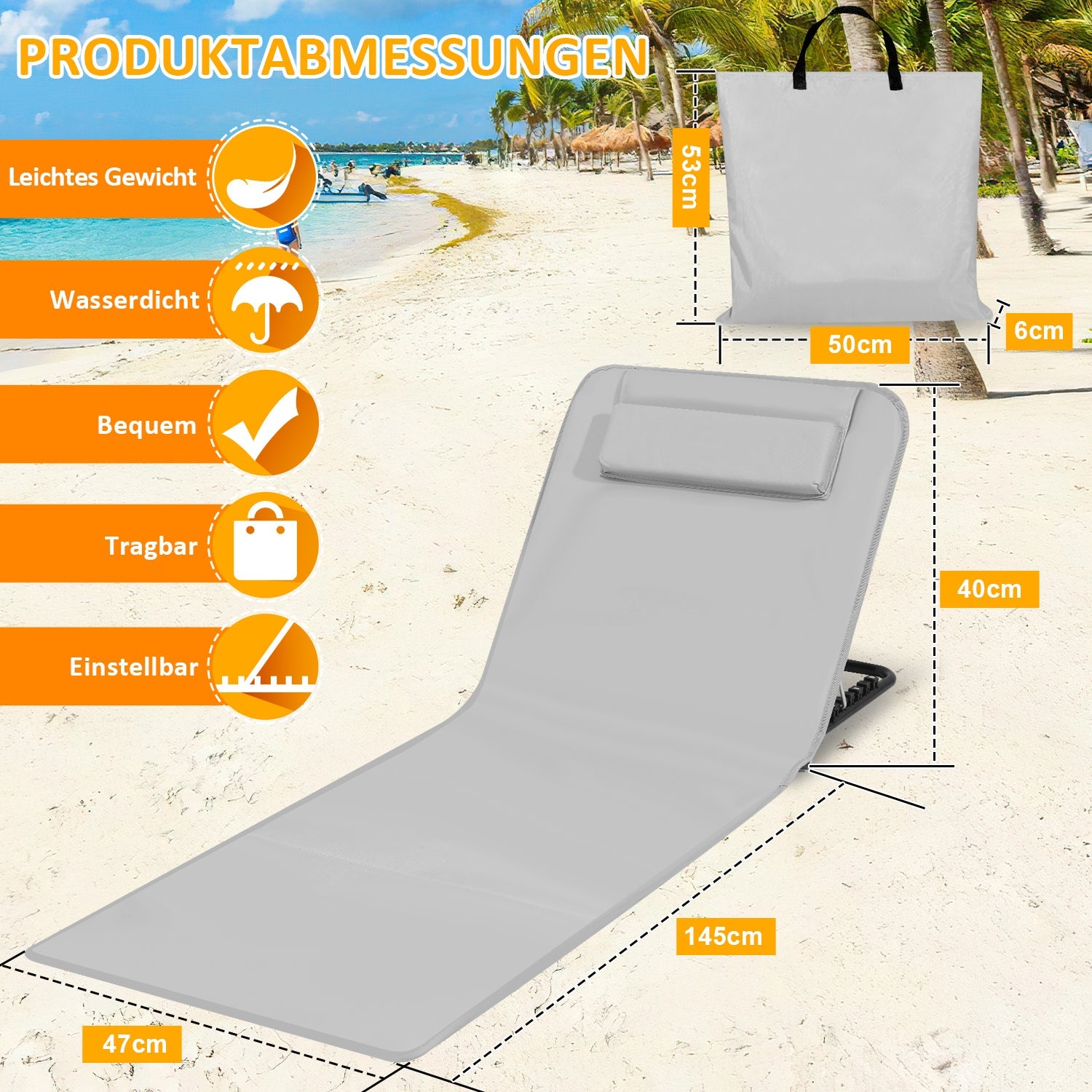 RelaxMate Lettino da Spiaggia Portatile – Comfort e Facilità in Movimento