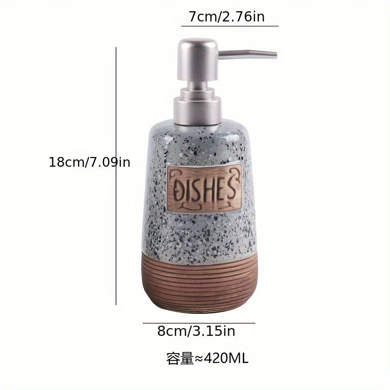 Dispenser di Sapone Ceramico Vintage – 420ml per Cucina o Bagno