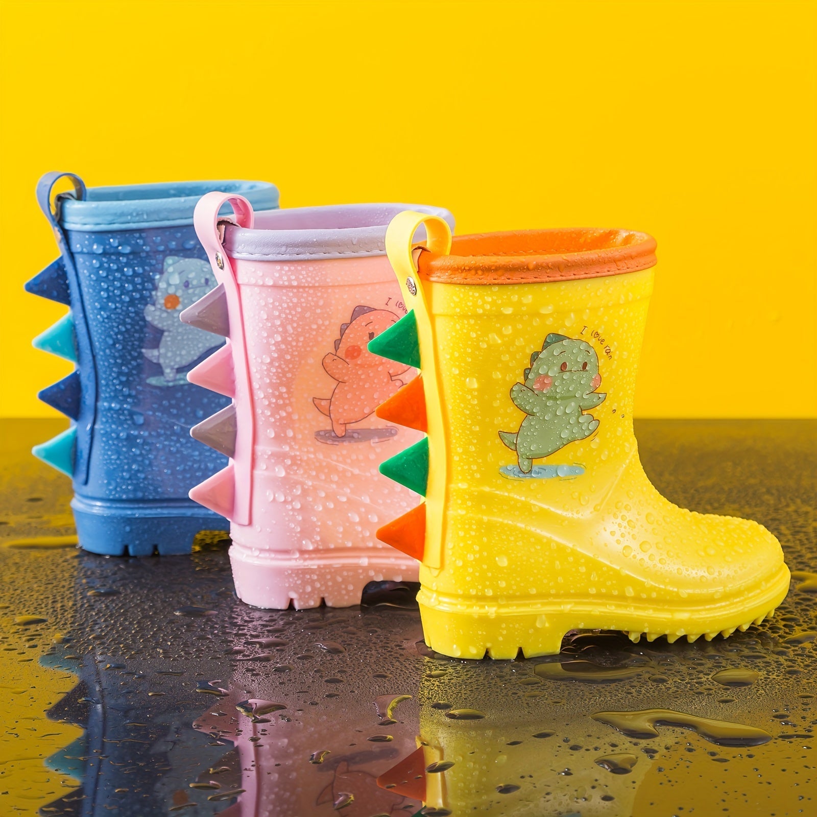 Dino Splash Stivali per Bambini - Divertente Protezione per Giornate Piovose