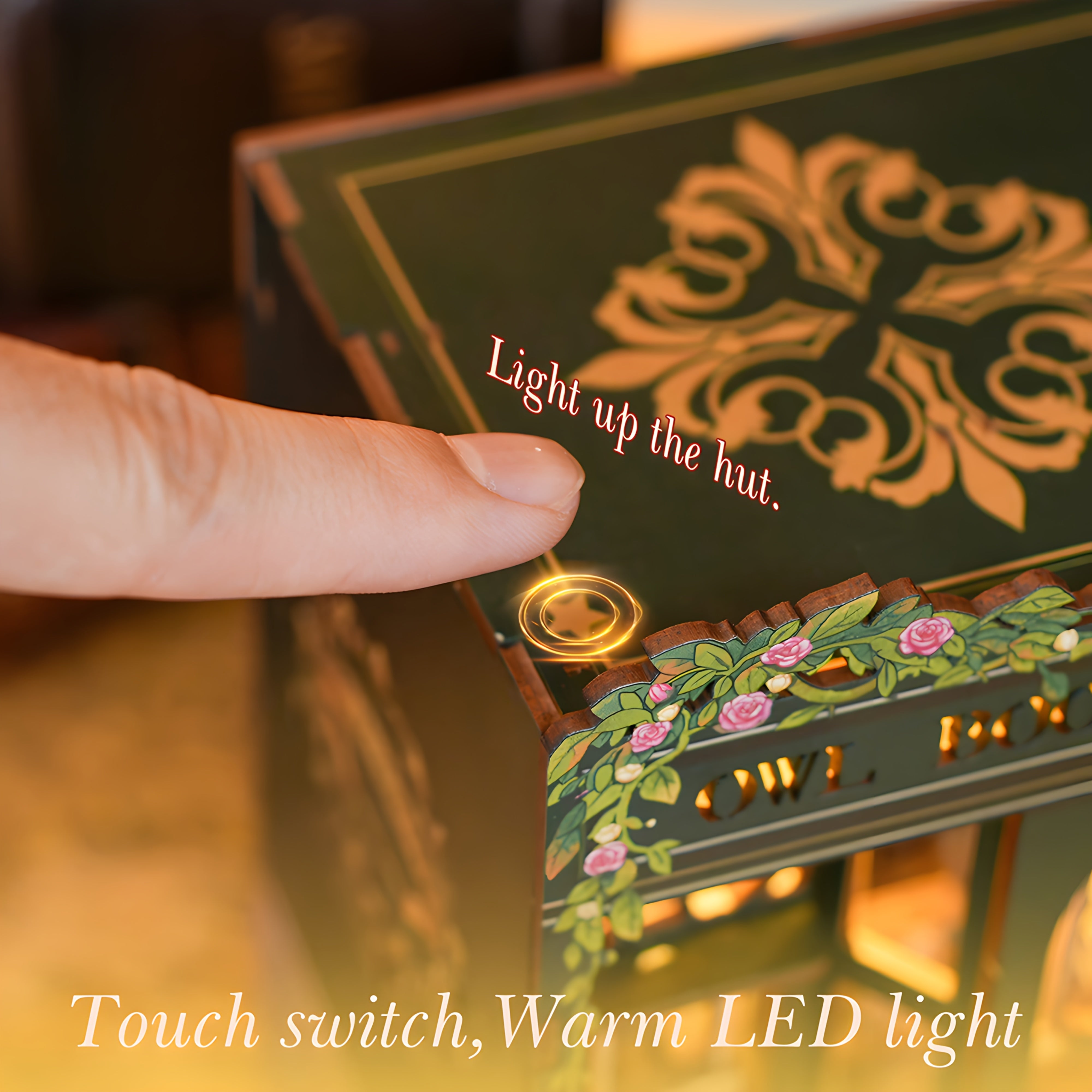 Negozio di Libri Miniatura di Gufo Fai-da-te – Kit in Legno 3D con Illuminazione per Decorazione Creativa