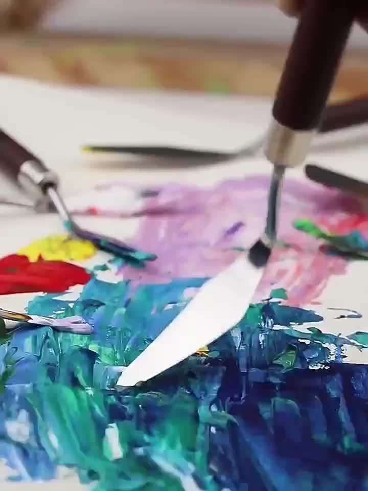 Set di 7 Spatole in Acciaio Inossidabile – Per Dipingere e Mescolare Colori