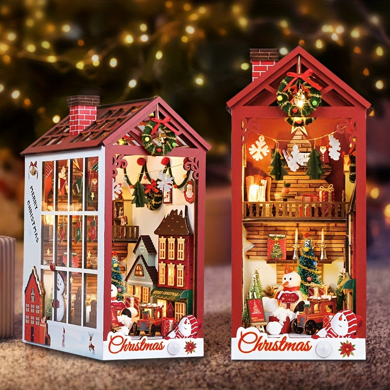 Casa di Natale Miniaturale Fai-da-Te – Set di Puzzle 3D per Decorazioni Natalizie e Festive