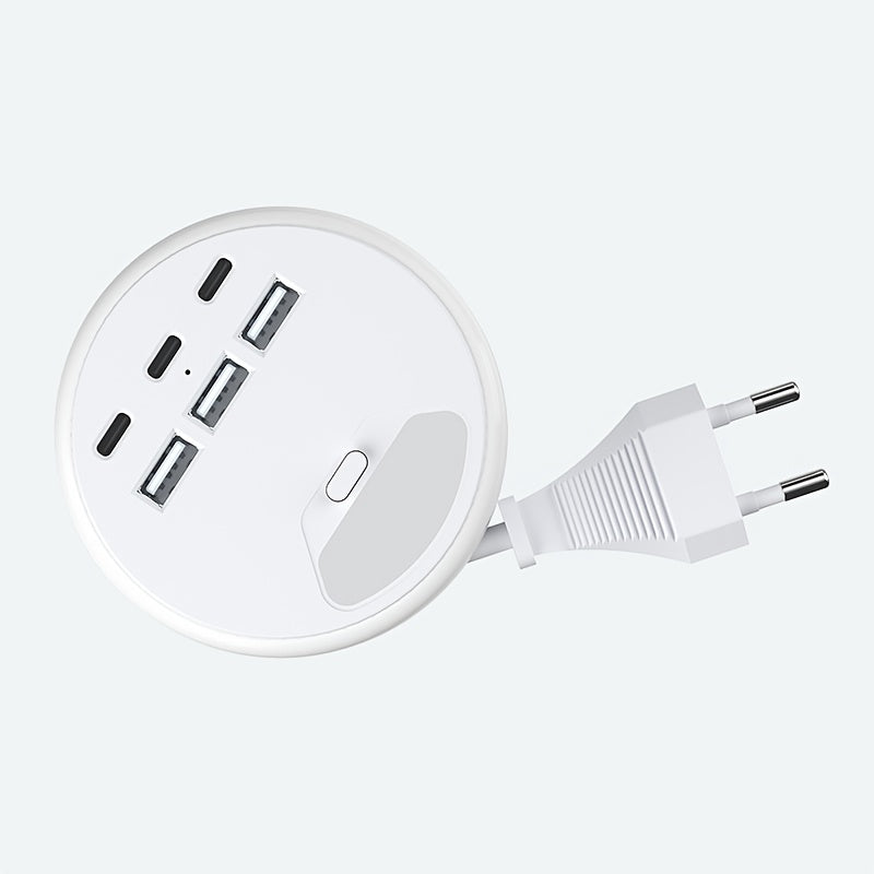 Striscia Multipla Multifunzionale con Caricatori USB – 3 Porte USB-A e 3 Porte Type-C, Ideale per Casa e Ufficio