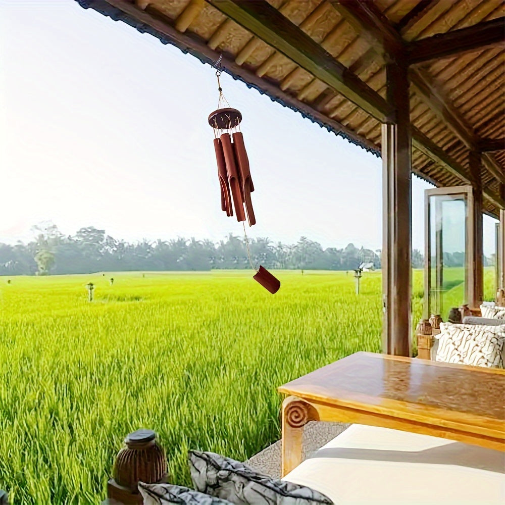 Campana a Vento in Bambù Fatta a Mano – Ideale per Esterni e Interni con Suoni Rilassanti