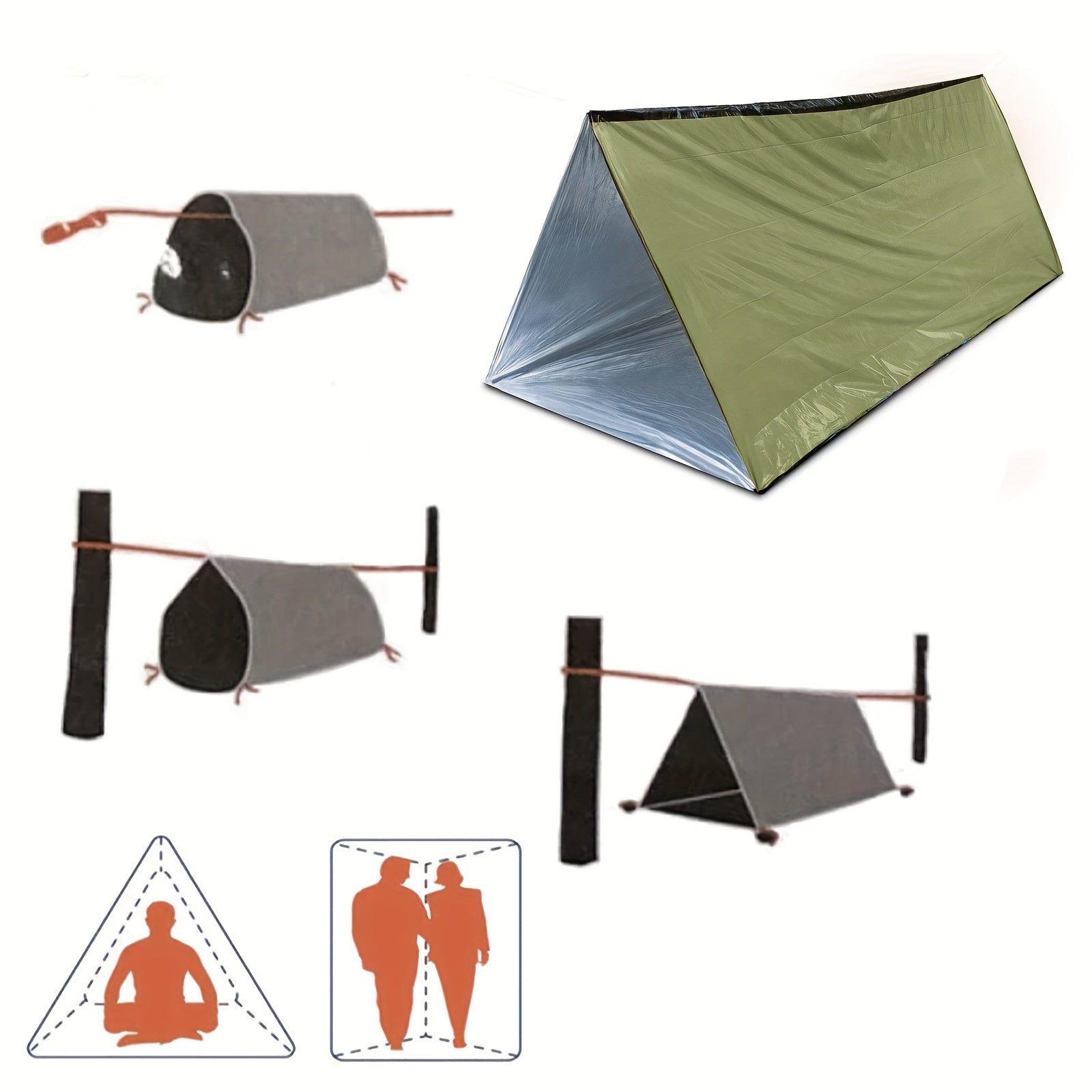 Tenda d'Emergenza Survivor - Tenda Impermeabile per 2 Persone