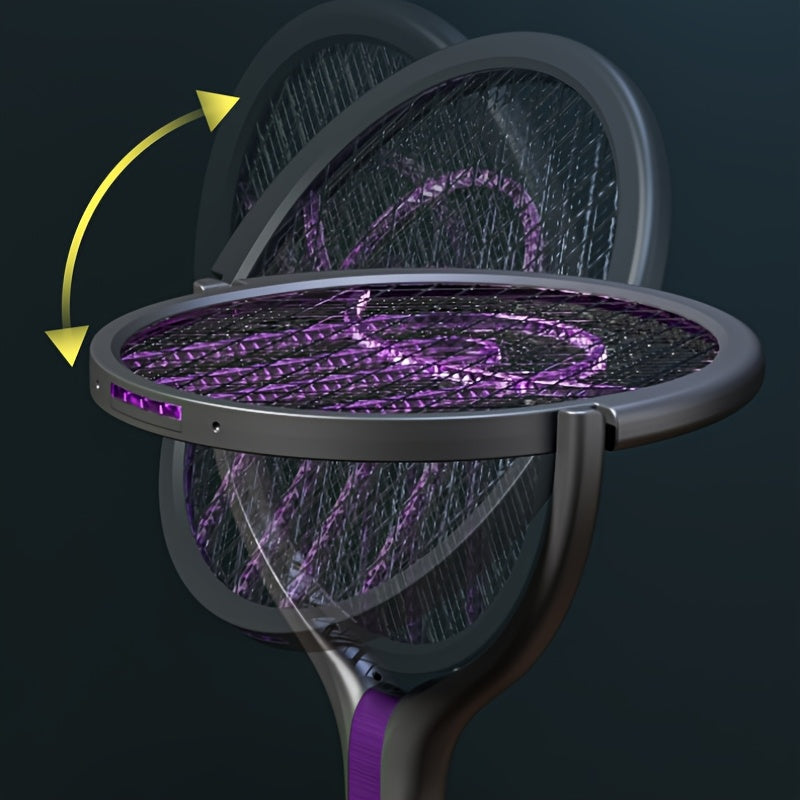 Zapper Elettrico Pieghevole per Zanzare – Ricaricabile con Manico Estensibile