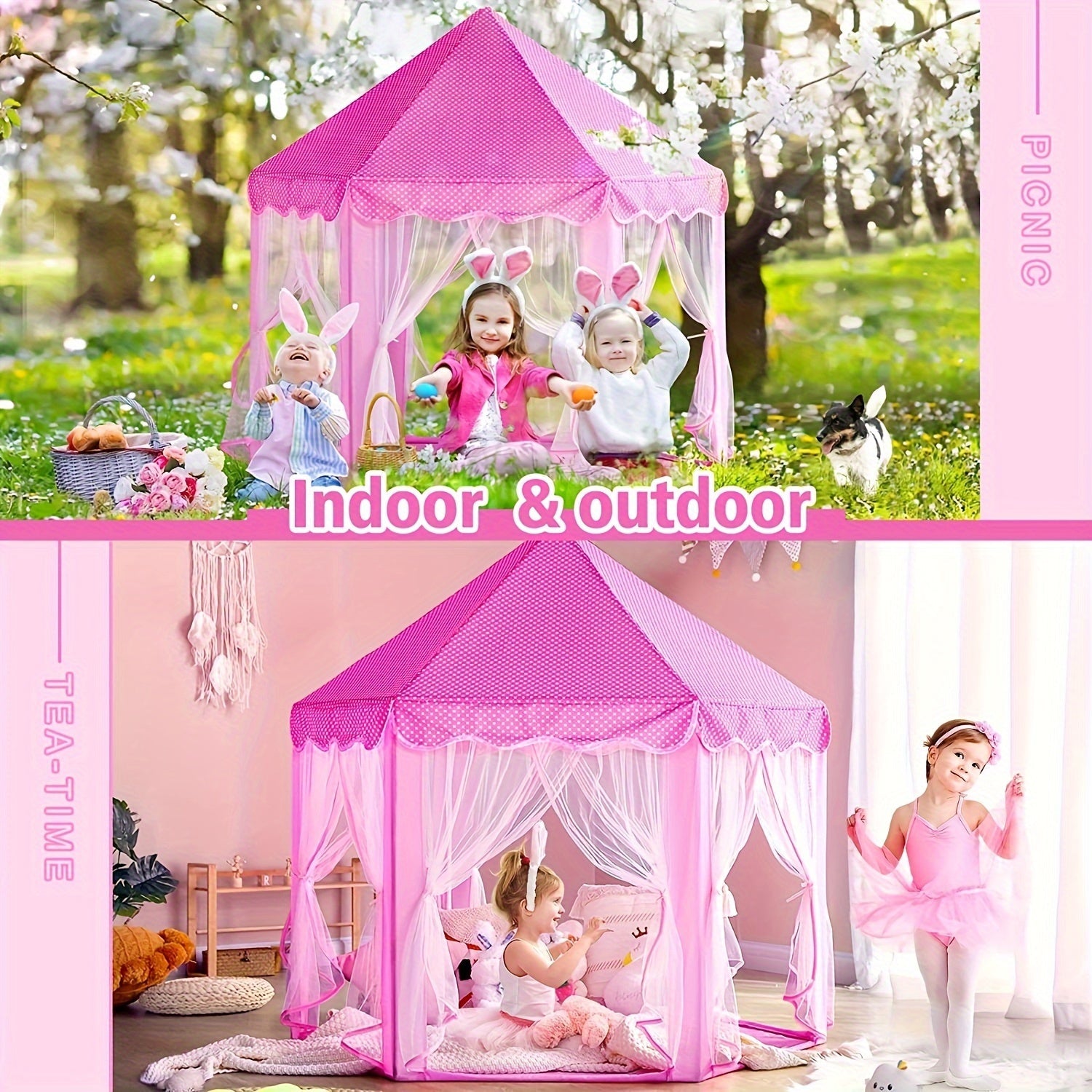 Tenda da Gioco da Sogno Castello - Mondo Magico per Bambini con Luci