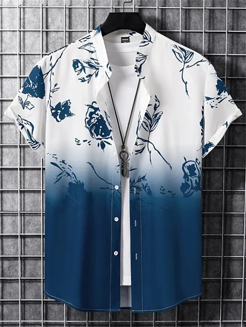 Camicia TropicWave con Stampa di Palma – Fresca e Stilos per Uomini