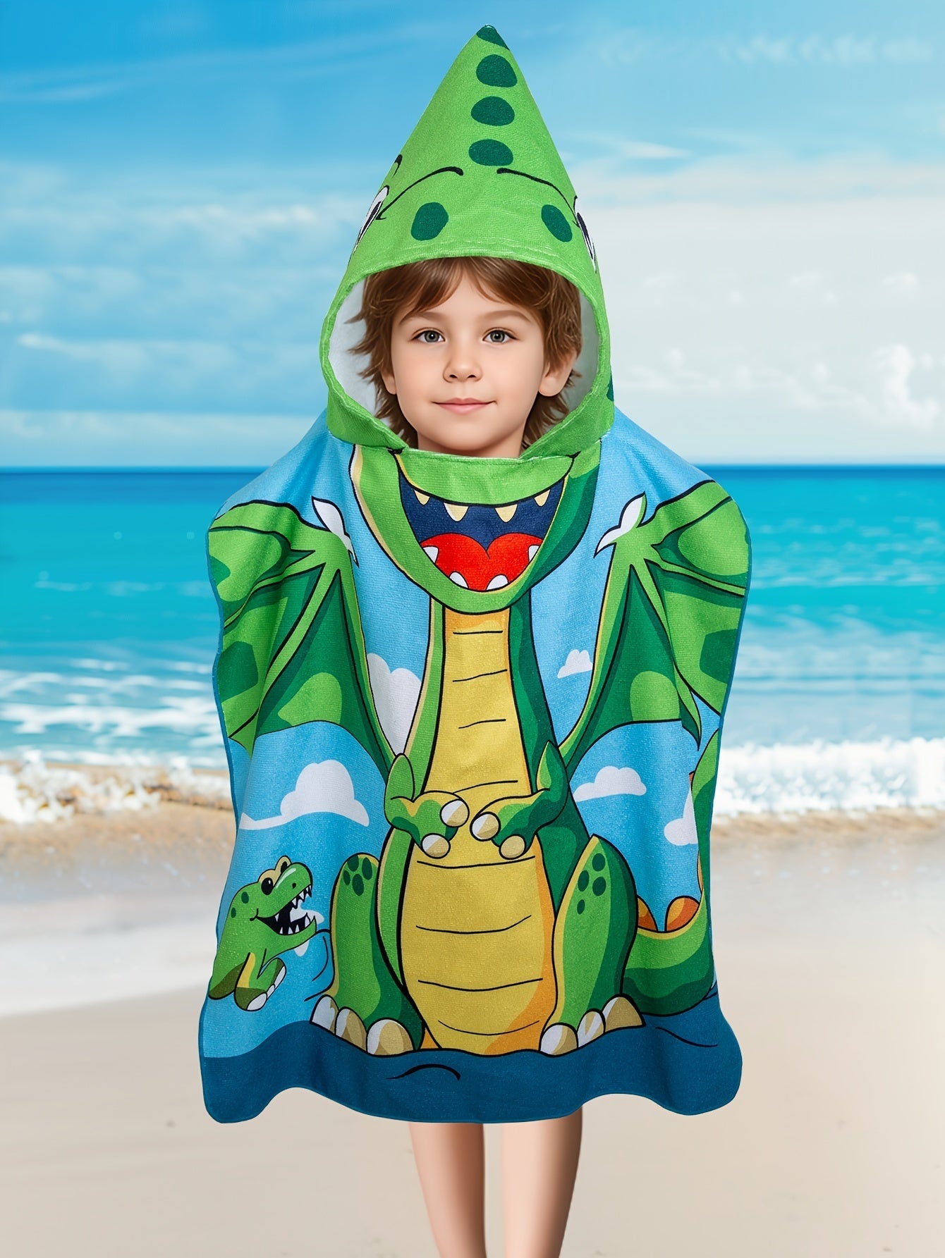 Asciugamano da Spiaggia Dinosauro per Bambini – Asciugamano Giocoso e Funzionale per Avventure Estive