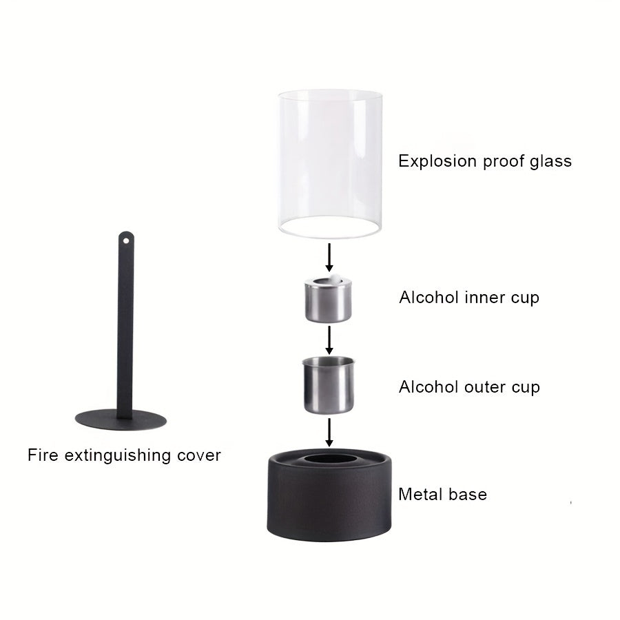 Camino da Tavolo Rustico – Fornello a Combustione di Alcol Portatile per Interni ed Esterni