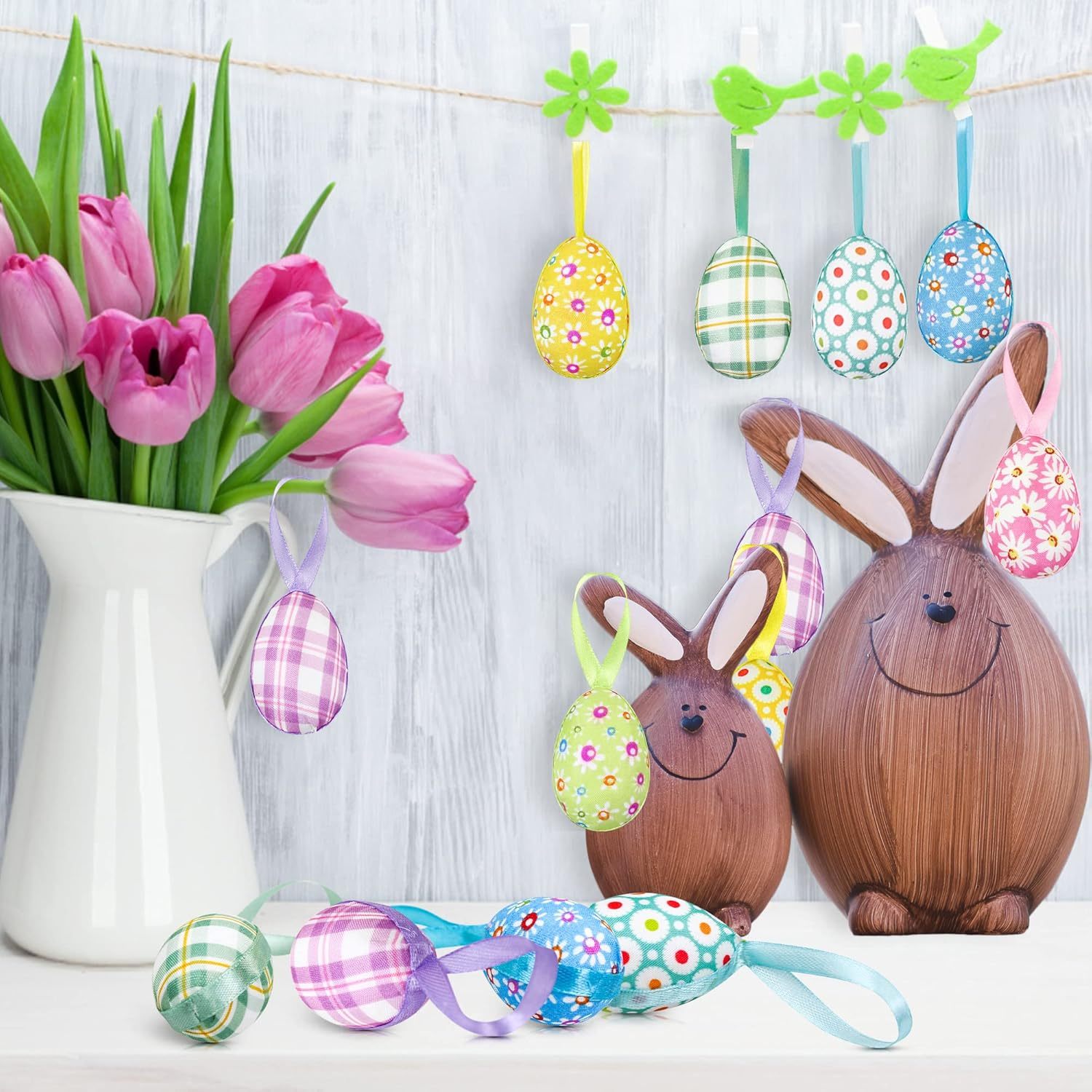 24 Pezzi Uova di Pasqua Colorate – Perfette per Decorazioni Pasquali e Feste Primaverili