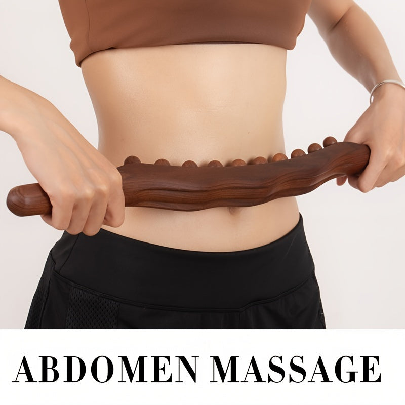 Bastone da Massaggio in Legno con 31 Perline – Rilassamento Muscolare Profondo