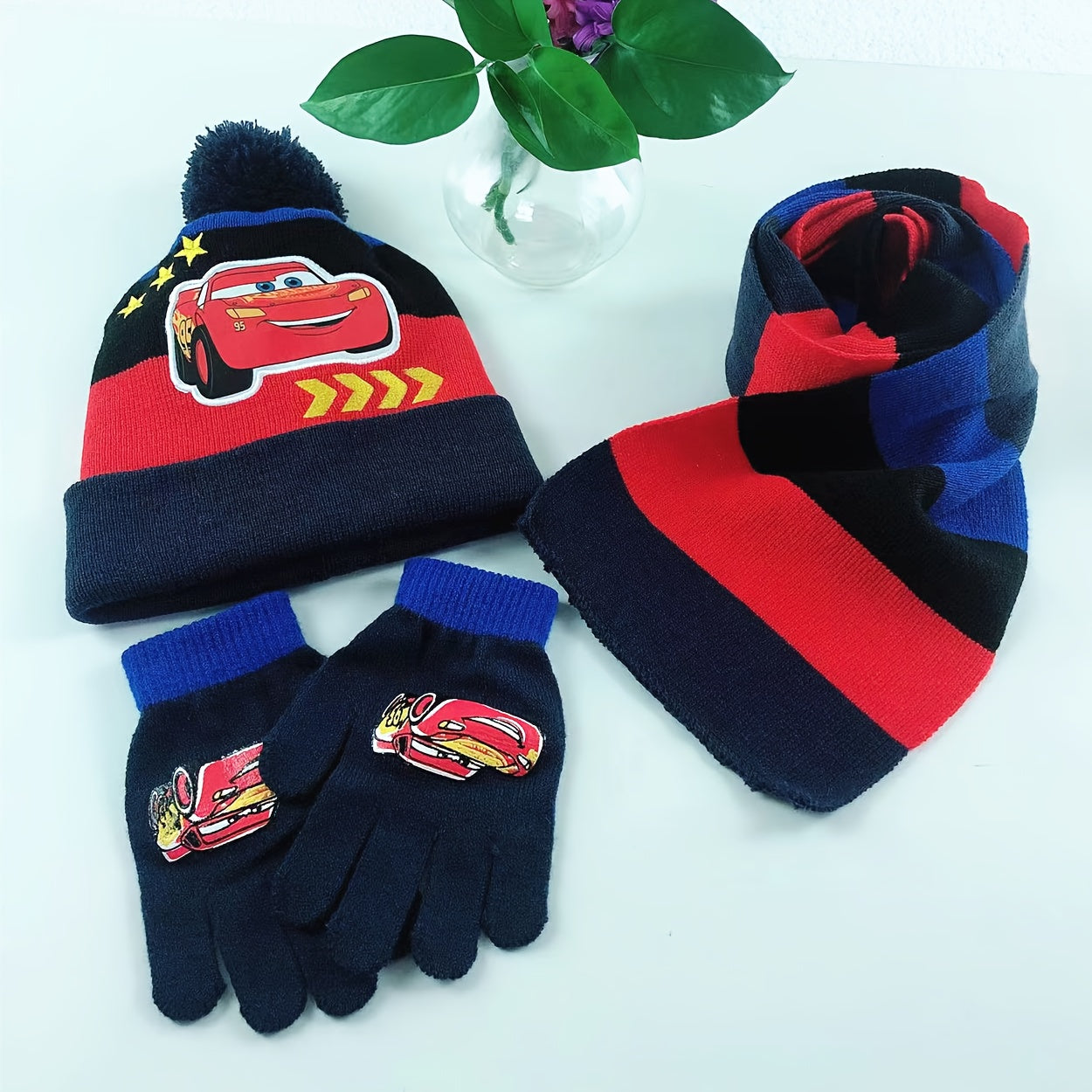 Set Invernale per Bambini – Cappello, Guanti e Scarf Set con Personaggi dei Cartoni Animati