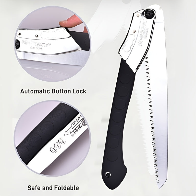 Seghetto Pieghevole Estensibile a 360° - Robusto ed Efficiente per Giardinaggio e Campeggio