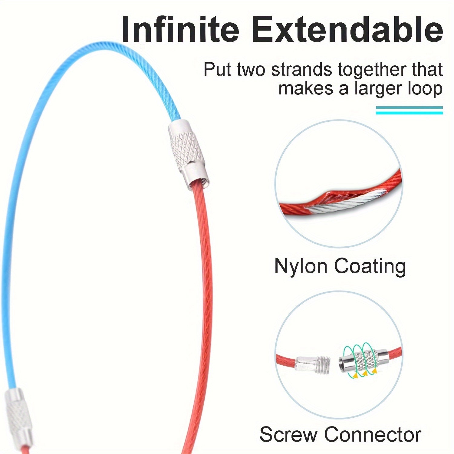 Set di Portachiavi in Acciaio Inossidabile – Portachiavi Resistenti per Viaggi e Attività all'Aperto