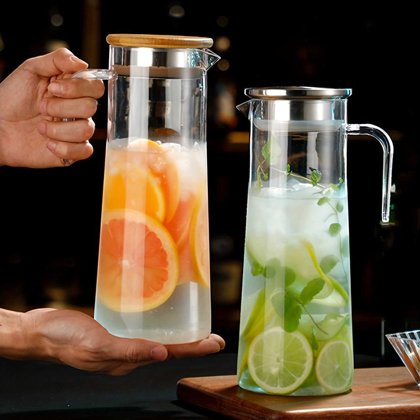 Caraffa di Vetro con Coperchio – Ideale per Succo, Bubble Tea e Bevande Rinfrescanti Estive