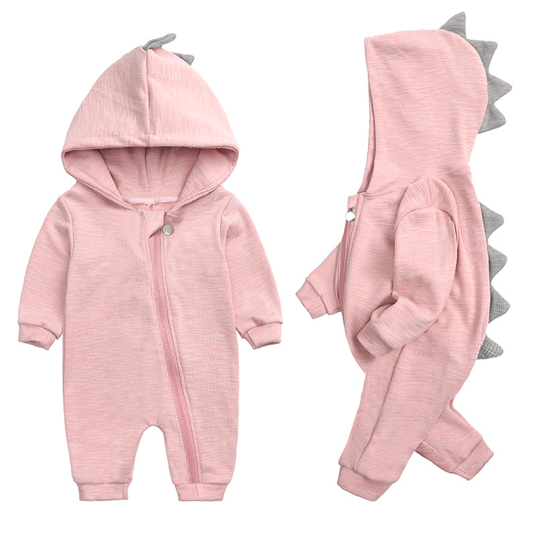 DinoBaby Tuta – Morbido Onesie con Cappuccio e Dettagli Giocosi sulla Schiena