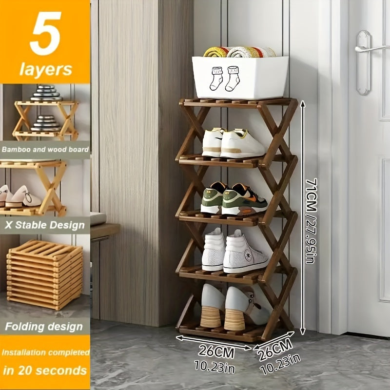 Scarpiera Smart in Bambù – Compatta e Pratica per Ogni Ingresso