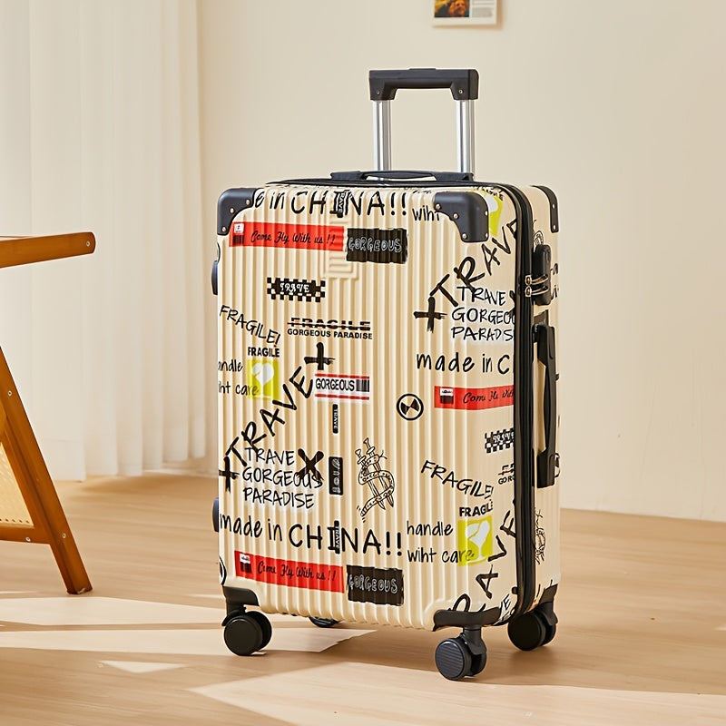 Valigia Luxe Graffiti a Tema Spazio – Valigia da 24 Pollici con Ruote Spinner e Serratura TSA