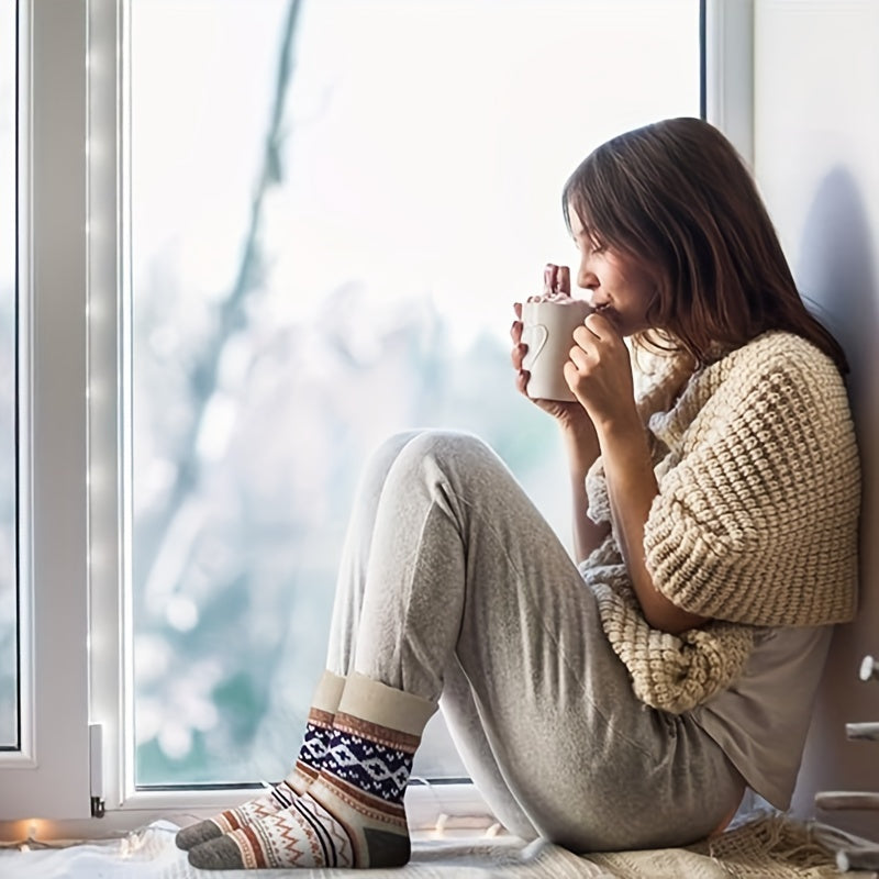Set di 5 Paia di Calze Invernali per Donne - Calde e Confortevoli per i Mesi Freddi