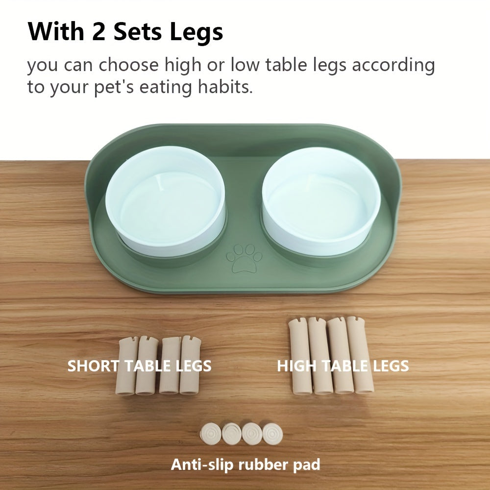 Ciotola Doppia Elevata per Animali Domestici – Mangiare e Bere Confortevole e Salubre per Gatti e Cani