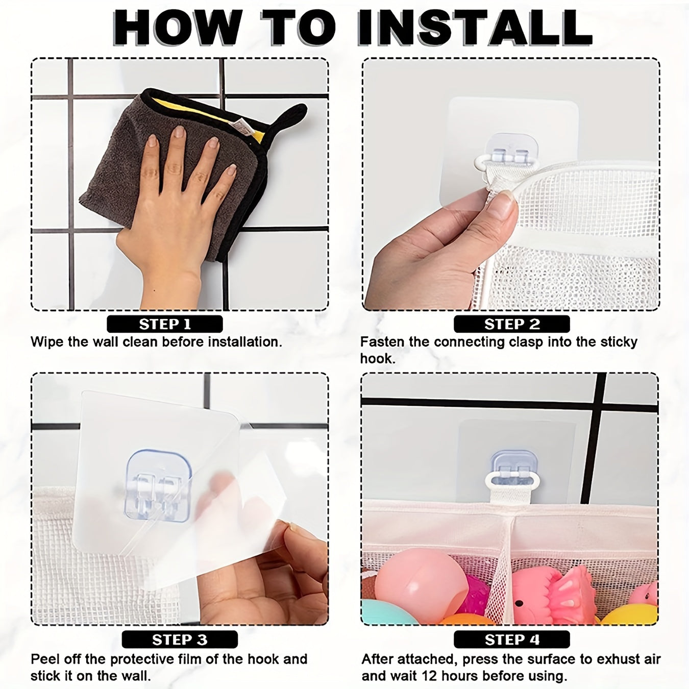 Organizzatore di giocattoli da bagno in rete - Perfetto per tenere tutto in ordine