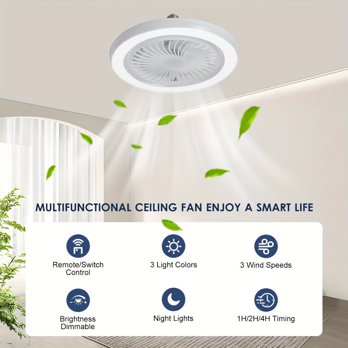 Lampada Ventilatore LED Smart – Dimmerabile e Silenziosa