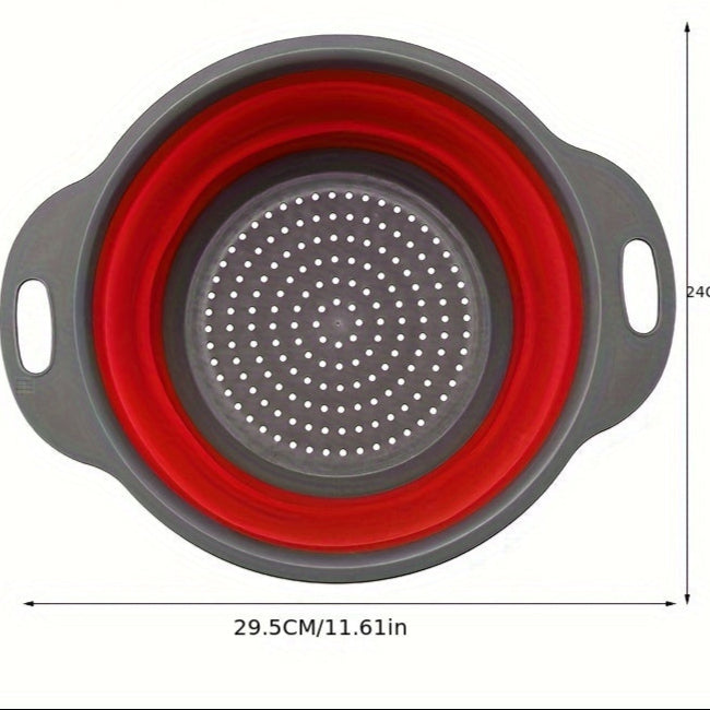 Set di Colino in Silicone Pieghevole – Perfetto per Pasta, Verdure e Frutta