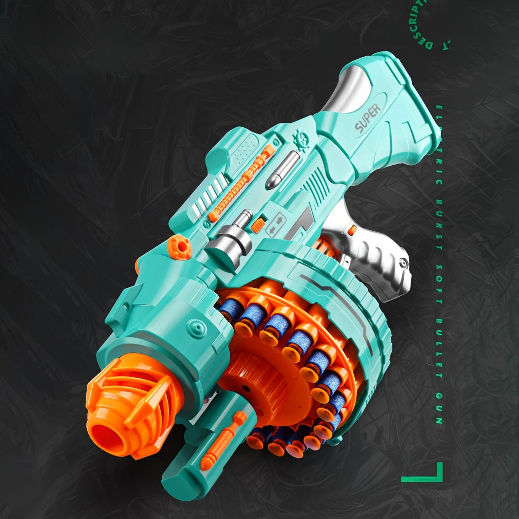 Blaster di Schiuma Automatico – Pistola Turchese con 40 Palline di Schiuma per Divertimento di Gioco