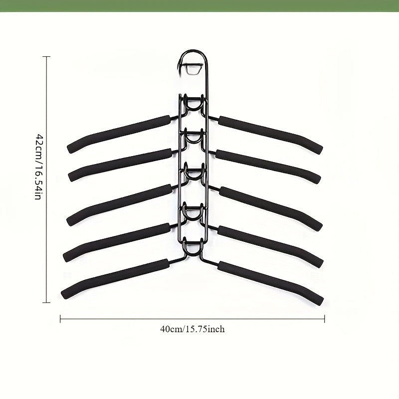 Set di Grucce Multistrato – Organizer Salvaspazio 5-in-1 con Cuscinetti Antiscivolo in Schiuma