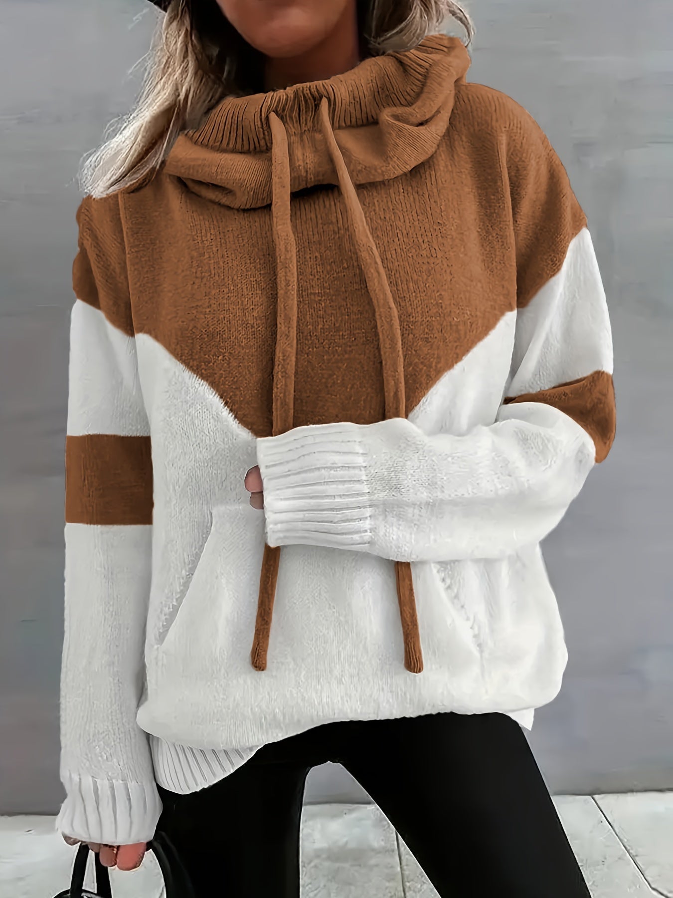 Ava Color Block Hoodie Maglione - Elegante e Confortevole per Donne