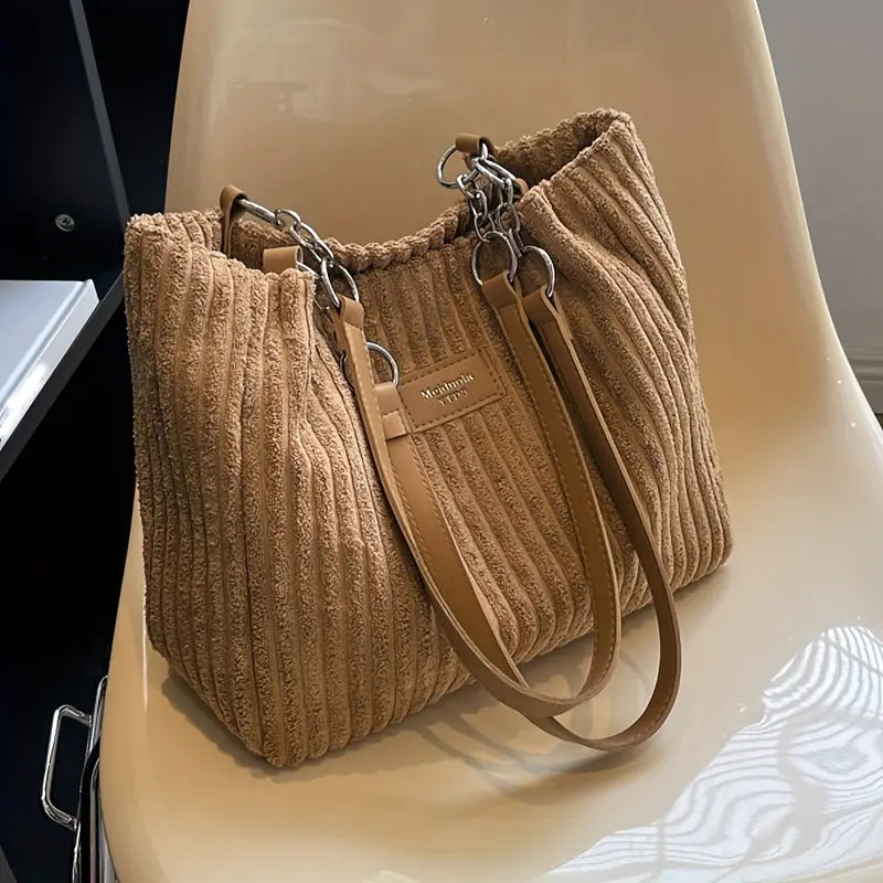 Amelia Borsa a Spalla in Corduroy Elegante - Lussuosa e Pratica per Ogni Giorno