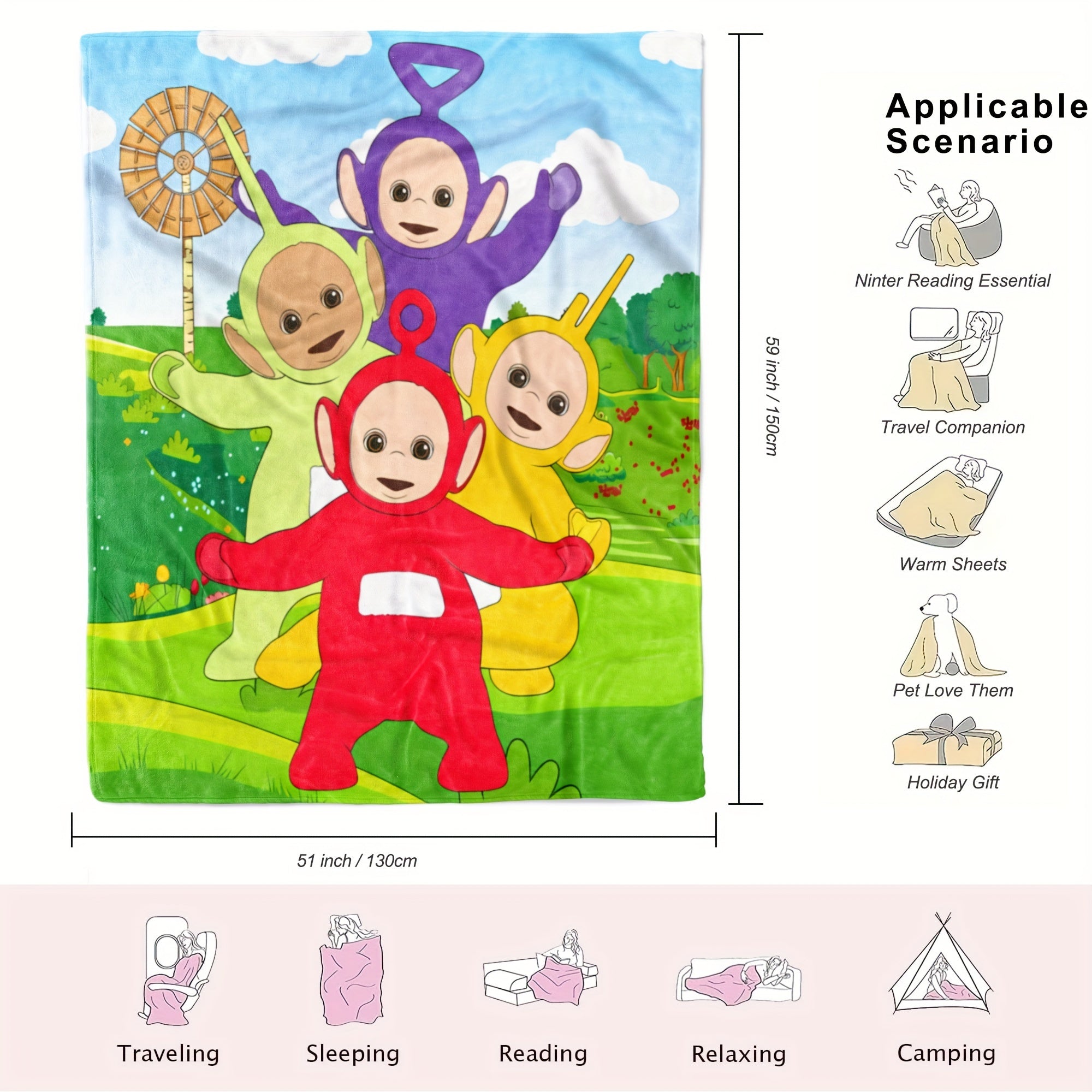 Coperta Teletubbies - Per Bambini, Morbida e Versatile