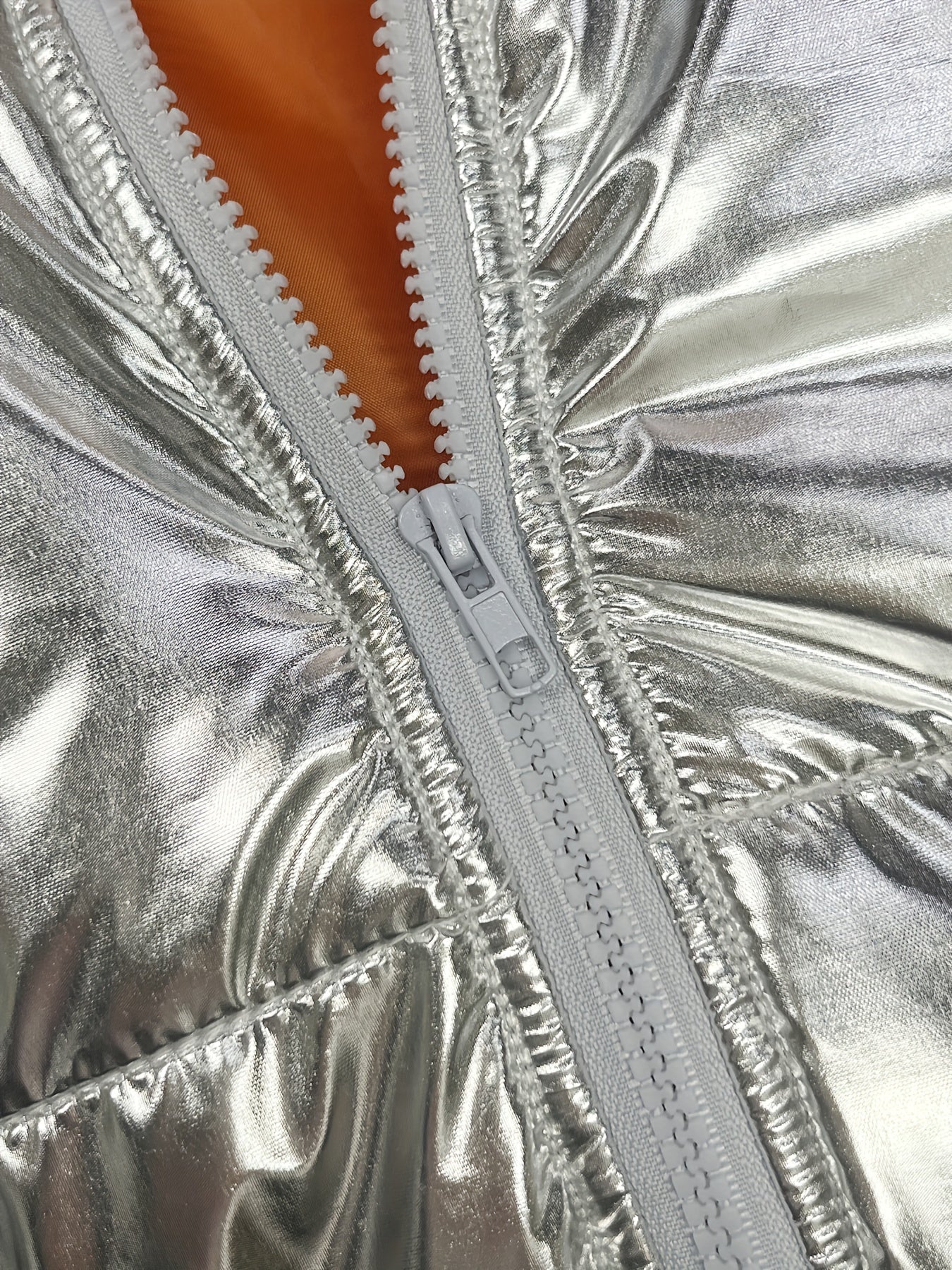 Giacca Corto Lucida con Zip - Giacca Invernale Calda e Stilosissima per Donne