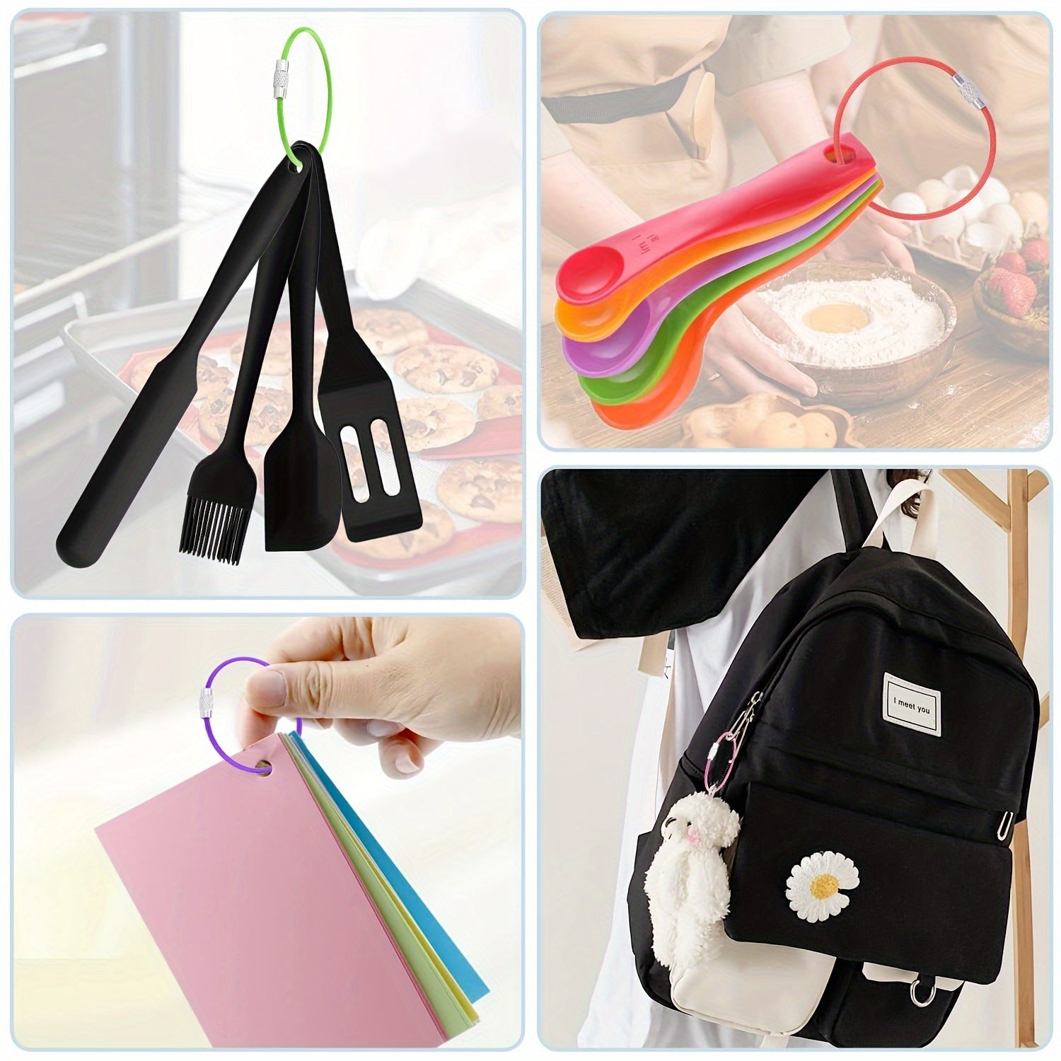 Set di Portachiavi in Acciaio Inossidabile – Portachiavi Resistenti per Viaggi e Attività all'Aperto