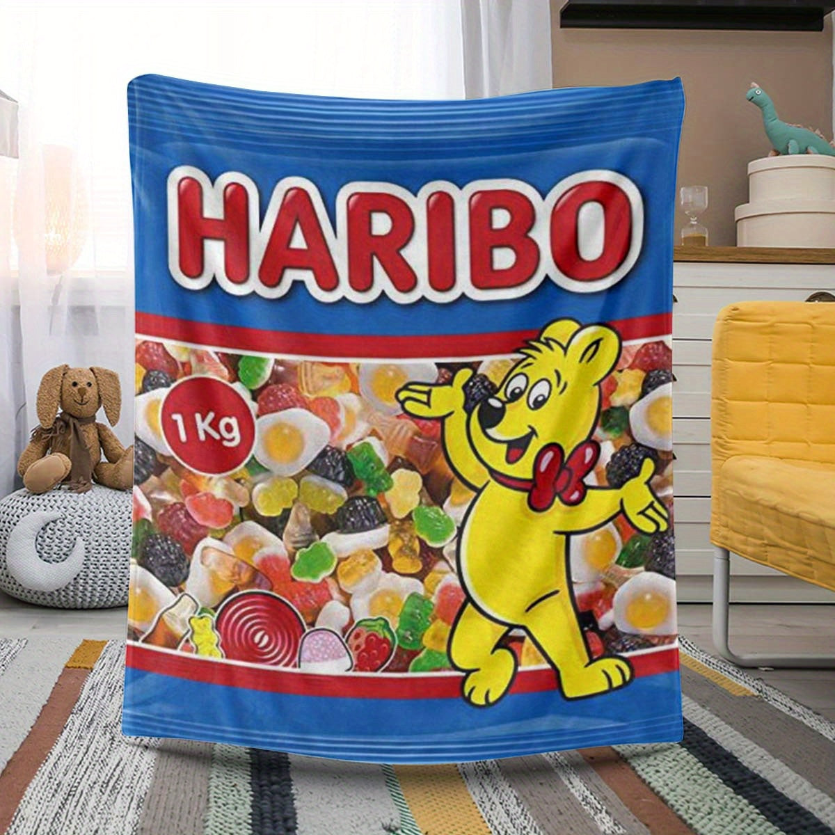 Coperta Dolciumi Haribo  – Morbida e Colorata per Bambini