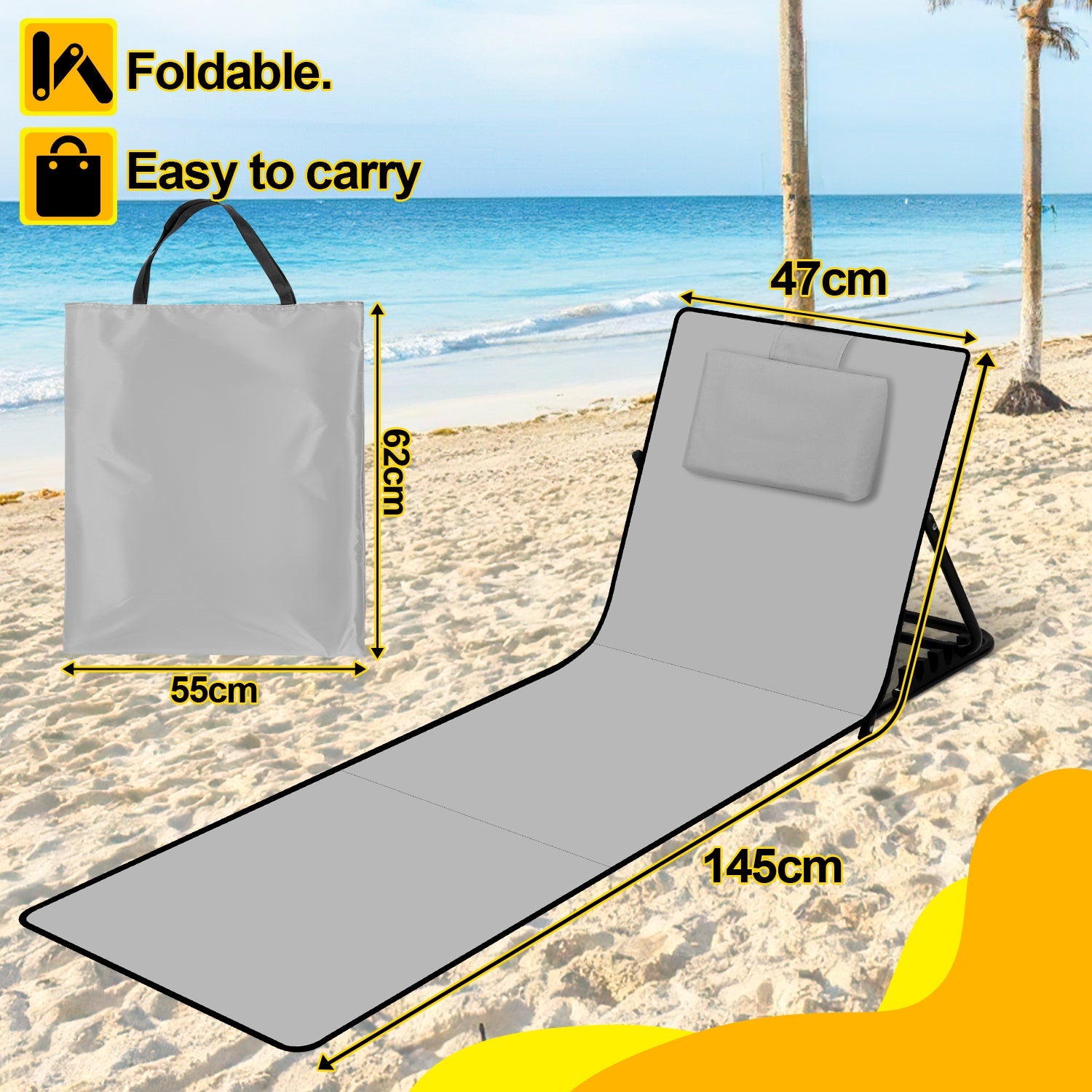 RelaxMate Lettino da Spiaggia Portatile – Comfort e Facilità in Movimento