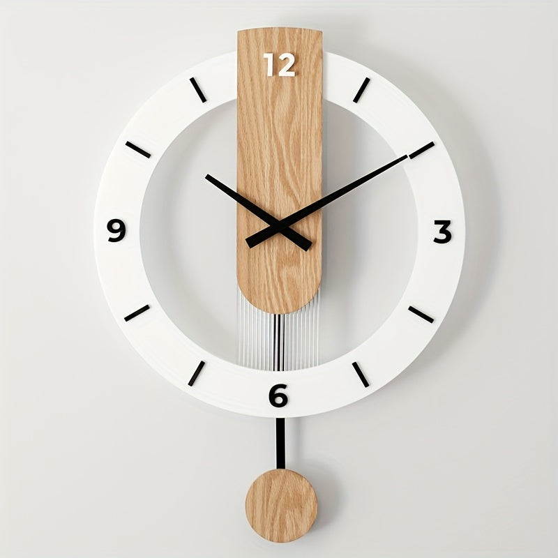 Orologio a Pendolo Creativo da Parete in Legno e Acrilico – Decorazione Elegante e Silenziosa