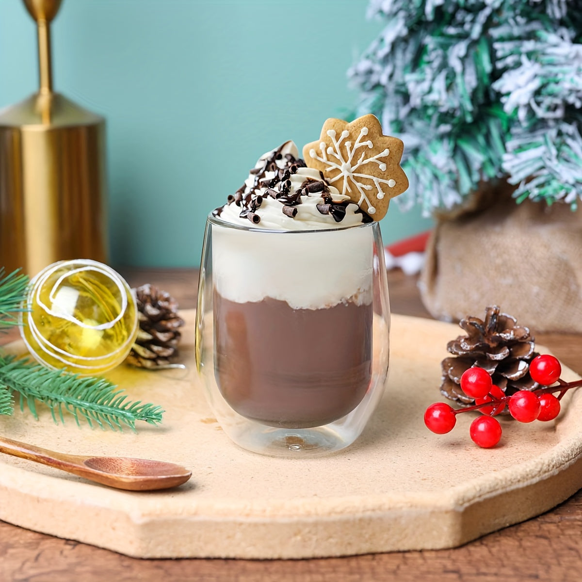 Set di 4 Bicchieri a Doppia Parete – Bicchiere da 350ml per Bevande Calde e Fredde