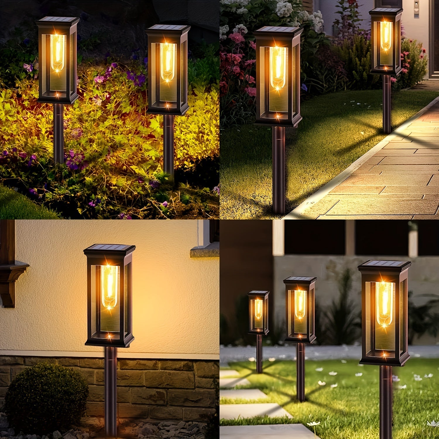 Set di 4 Lampade da Giardino Solari – Sostenibili e Luminosi per Giardini e Viali