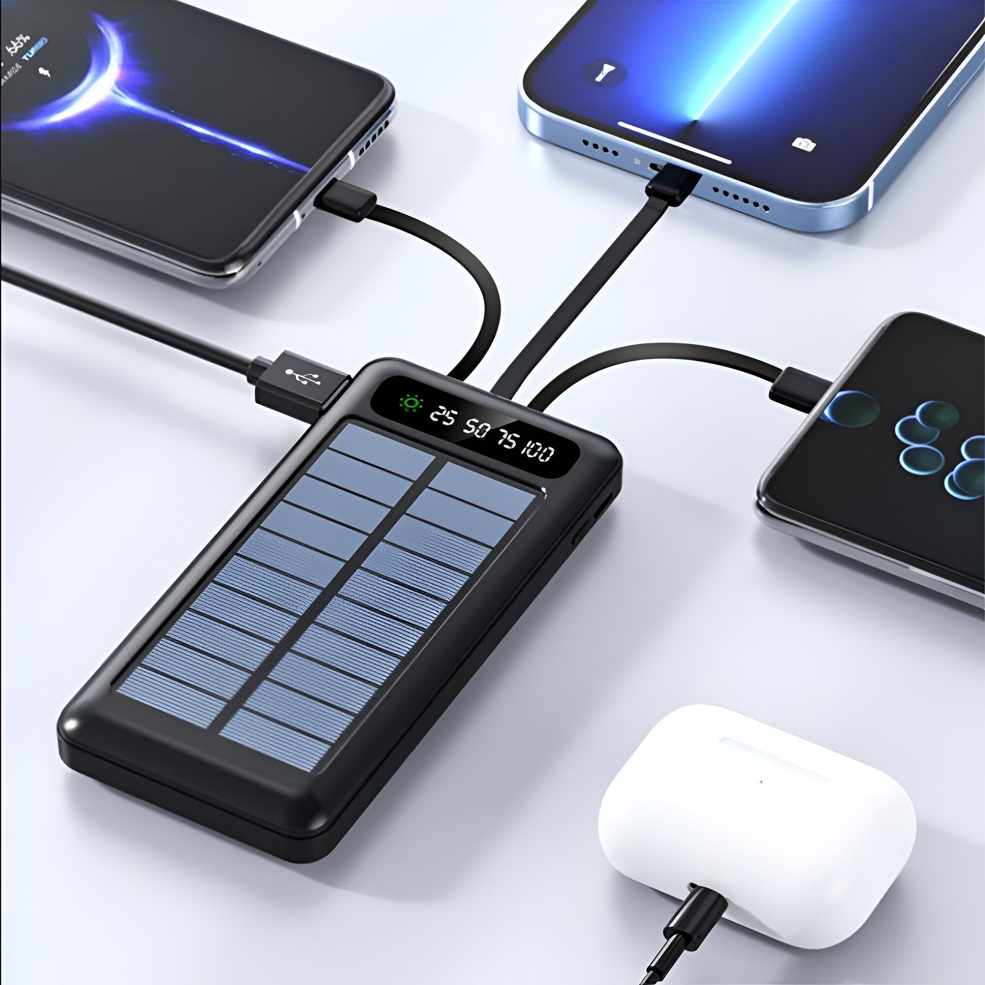 Powerbank Solare ad Alta Capacità 20.000mAh – Ricarica Veloce e Doppia