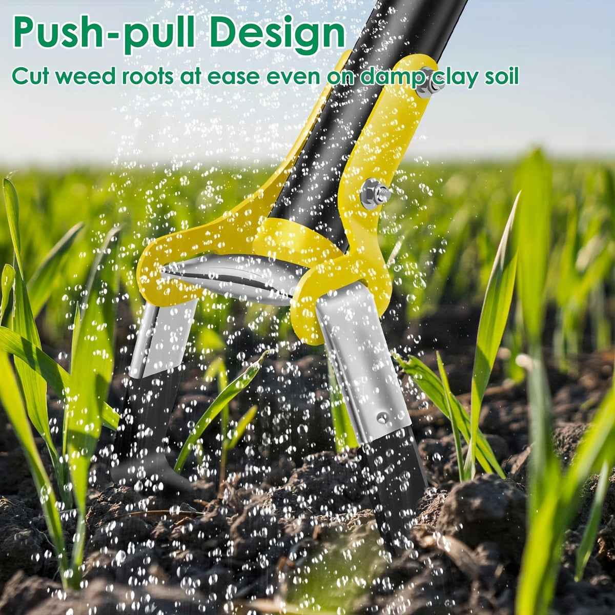 Attrezzo da Giardinaggio Ergonomico in Acciaio Inossidabile con Testa Triangolare – Per Erbacce e Lavorazione del Terreno