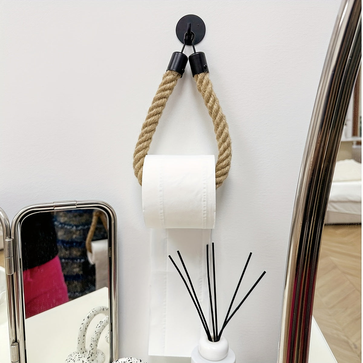 Portarotolo da Toilette in Corda di Canapa - Per Bagni Eleganti