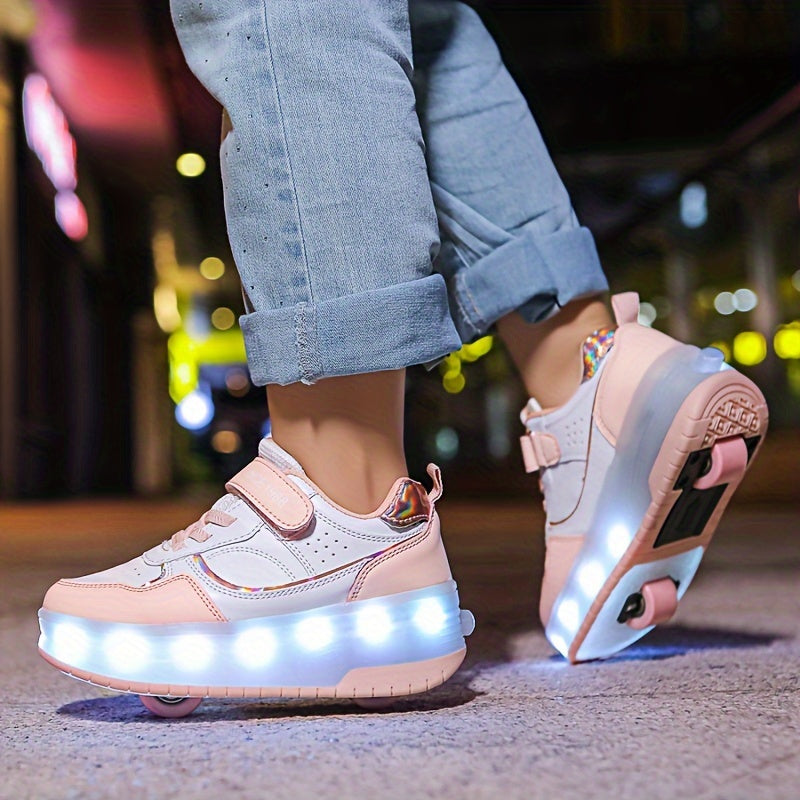 GlowRiders Roller Sneakers - Per Bambini con Spettacolo di Luce
