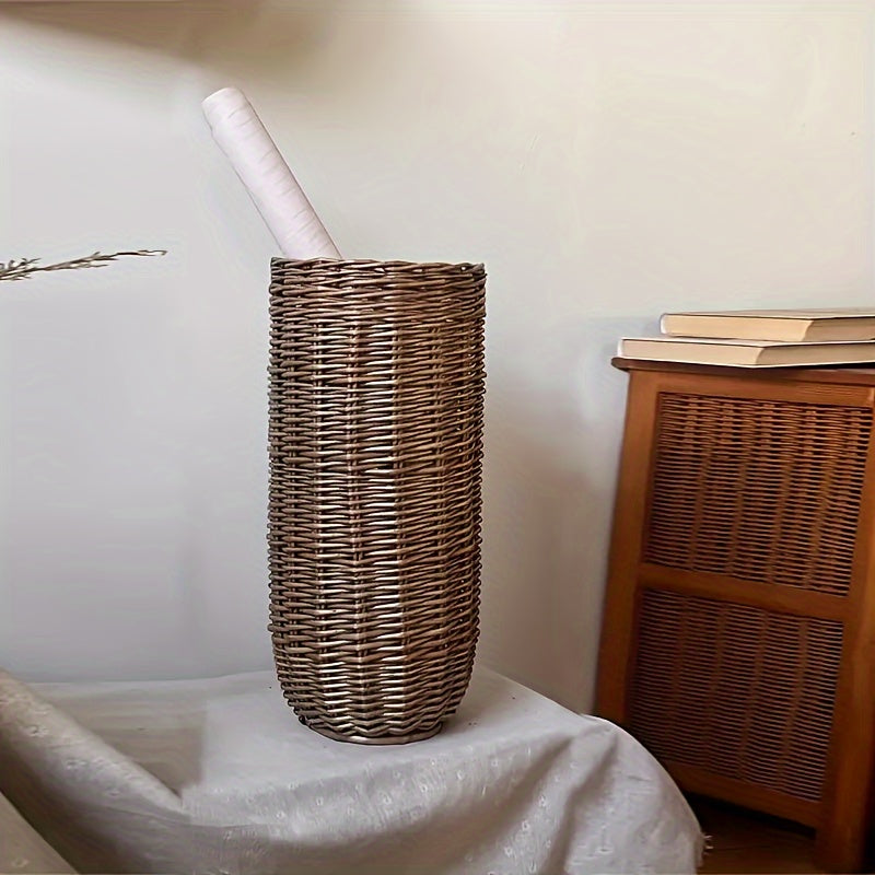 Cesto Vintage in Salice Intrecciato - Elegante e Funzionale per Ogni Casa