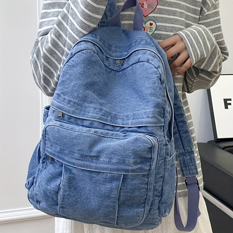 Zaino Casual in Denim – Borsa alla Moda e Versatile per Uomini e Donne
