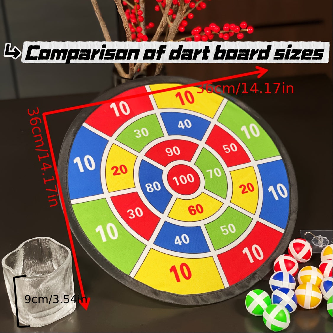 Set di Palle Appiccicose per Dardi - Gioco Interattivo per Famiglie con Dartboard per Interni ed Esterni